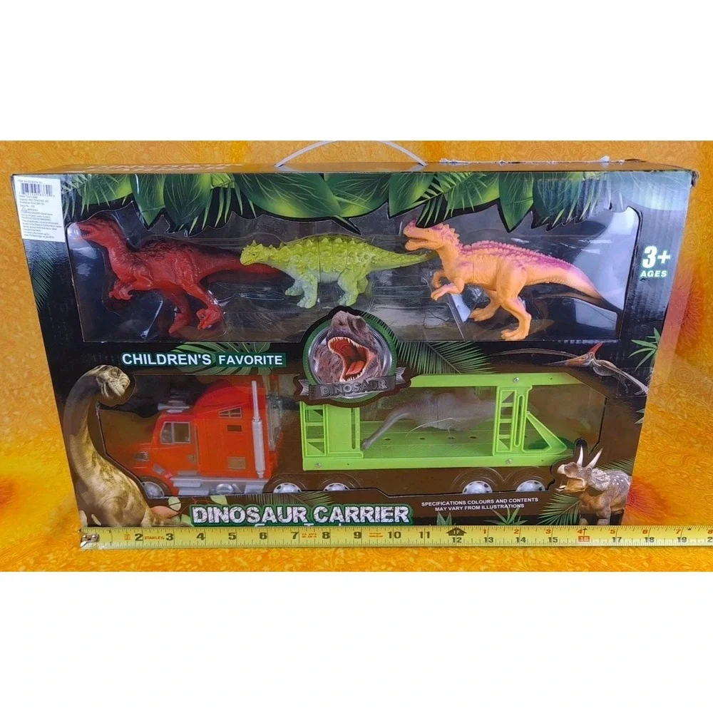 Dinosaur Carrier Super Semi Truck With 4 Dinosaurs Childrens Favorite 3+‎ New